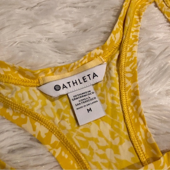 ATHLETA Ultimate Scoop Tank Racerback Tank Top Yellow & White Size Medium - Picture 4 of 10